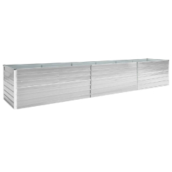 Helloshop26 - Jardinière lit surélevé plantes fleurs jardin acier galvanisé 480 x 80 x 77 cm gris 02_0001127 - gris acier 3000074861535