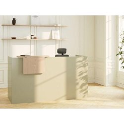 Bureau d'accueil bois blanc