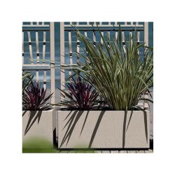 Stefanplast Jardinière rectangulaire Ethica avec dossier, 80 cm, graphite - gris matière synthétique 1002814