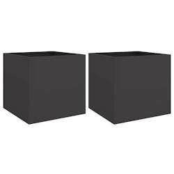 Helloshop26 - Jardinière bac lit surélevé plantes fleurs jardin terrasses lot de 2 49 x 47 x 46 cm acier noir 02_0038986 02_0038986 - noir acier 30