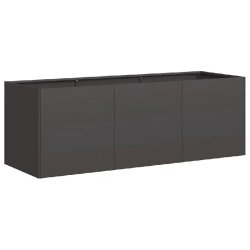 Helloshop26 - Jardinière en acier laminé à froid 120 x 40 x 40 cm style moderne jardin avec fond ouvert et finition naturelle en noir 02_0051464 02