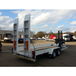 Remorque 2 essieux centraux à plateau fixe surbaissé - Porte engins type R2CFS8 - PTC 10T