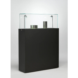 Vitrine muséographique colonne TA/100VA - noir - avec spot LED intégré et cloche vitrée
