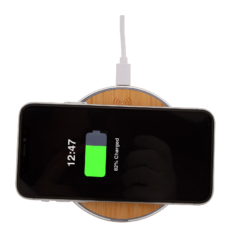 Chargeur rapide sans fil 15W - boîtier aluminium recyclé et bambou - câble USB inclus_9