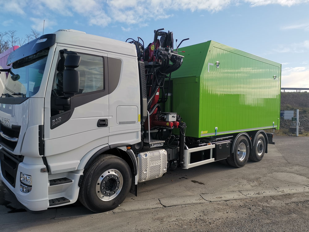 Bras amovible pour camion de collecte des déchets - capacité 2T à 26T - système multi-caissons - HPC_9