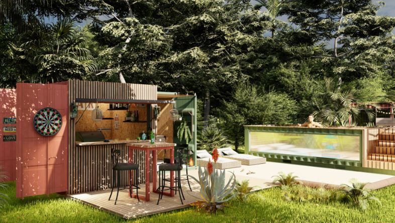 Cuisine modulaire en container avec finition brute ou habillée