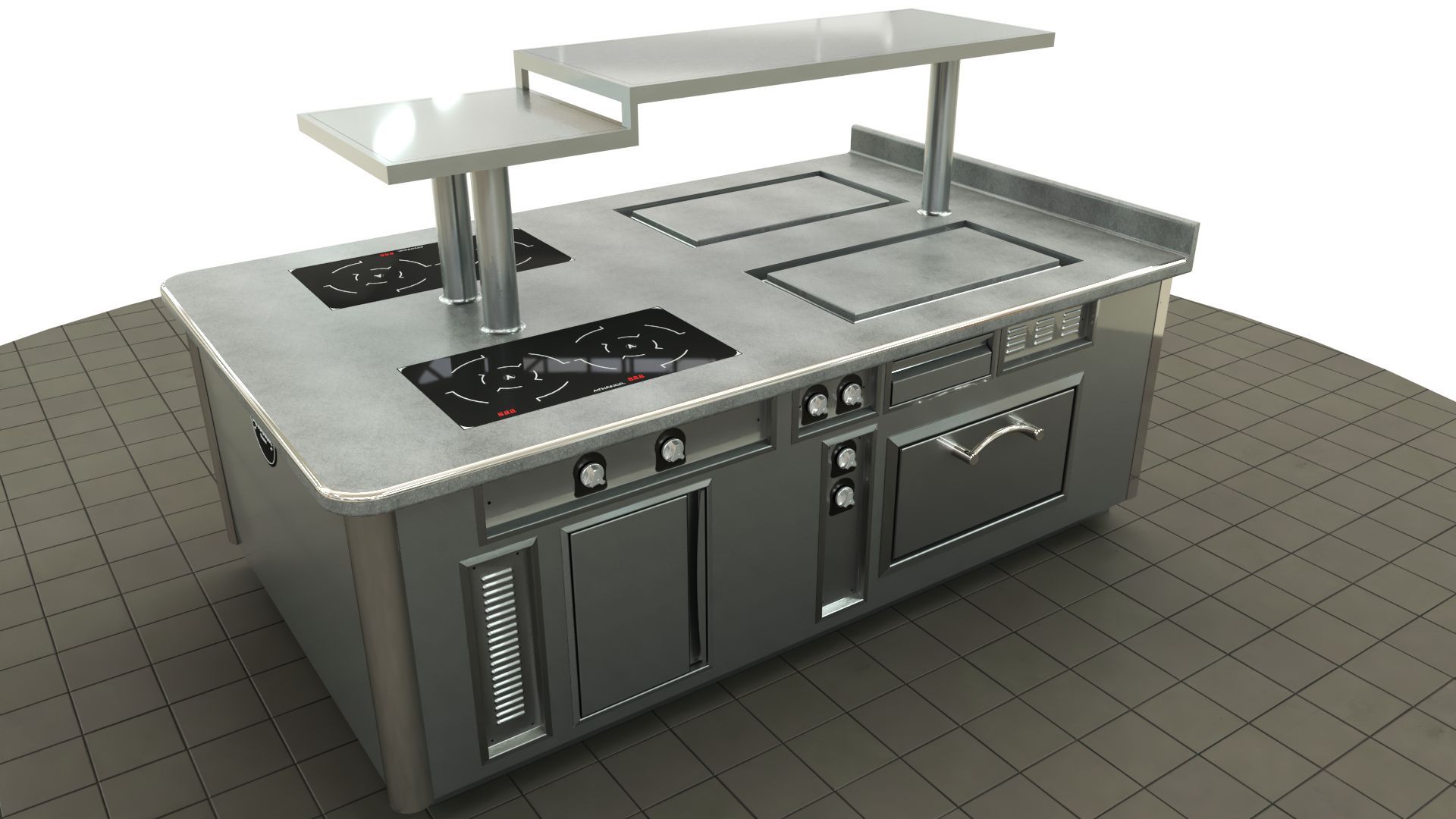 Fourneau professionnel sur mesure 100% électrique - éléments de cuisson et finitions personnalisables_9