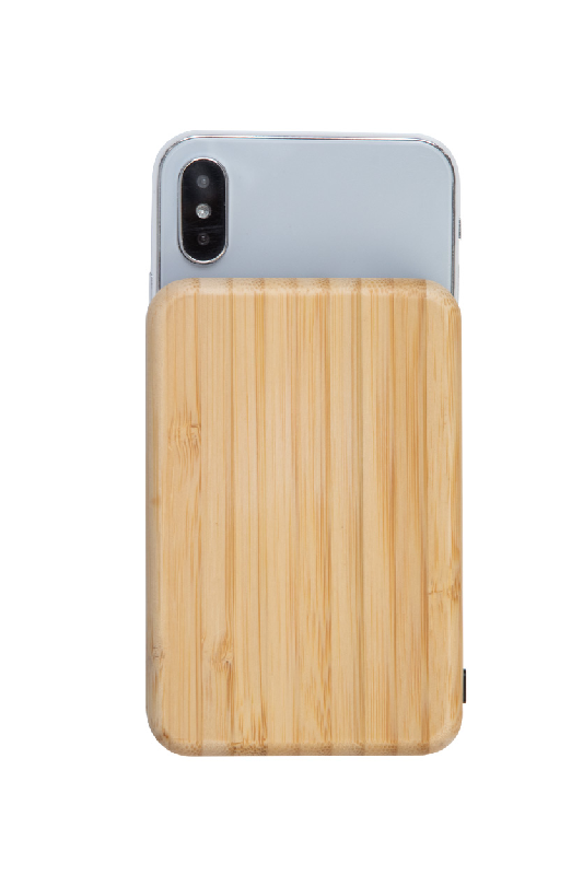 Power bank transparent en bambou - chargeur rapide sans fil 10W - batterie 5000mAh_9