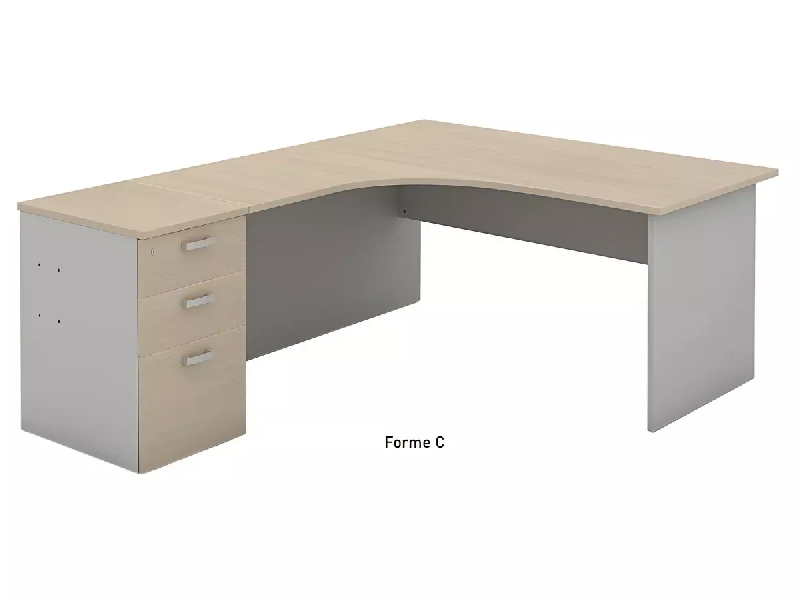 Bureau d'angle compact pied panneau avec caisson hauteur bureau So Vigo_9