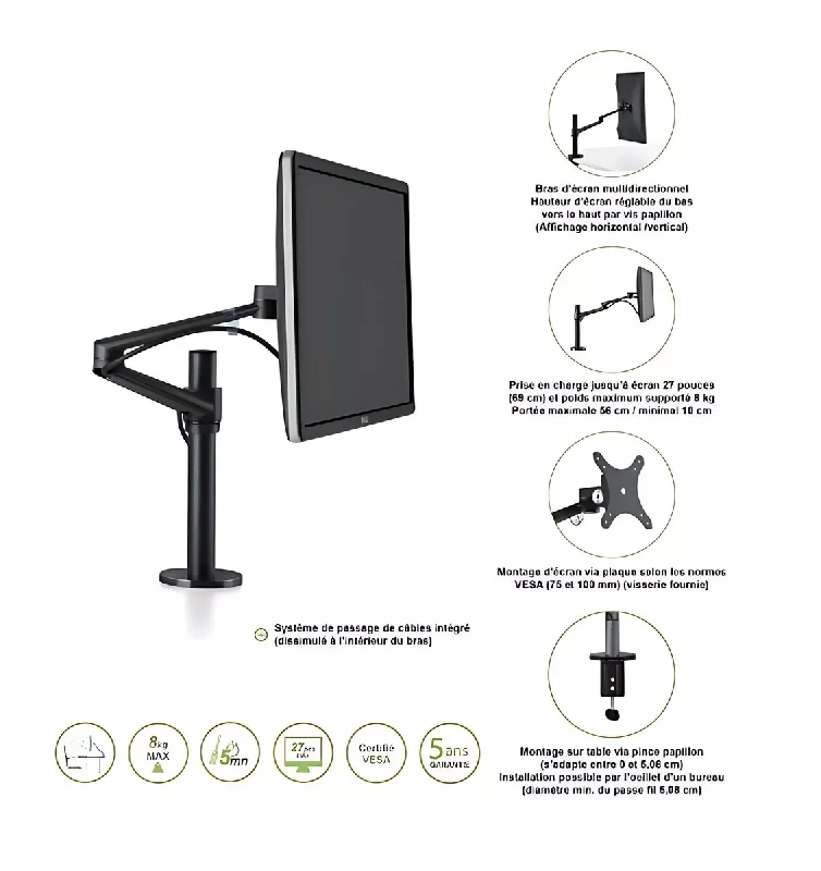 Bras articulé ecran fixe noir_9