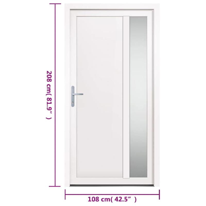 Vidaxl porte d'entrée blanc 108x208 cm pvc 3157096_9