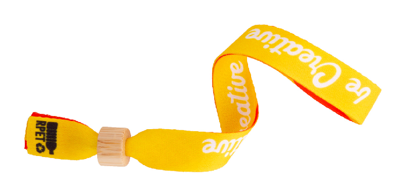 Bracelet festival personnalisé en polyester RPET - Fermoir bambou - Impression recto-verso_9