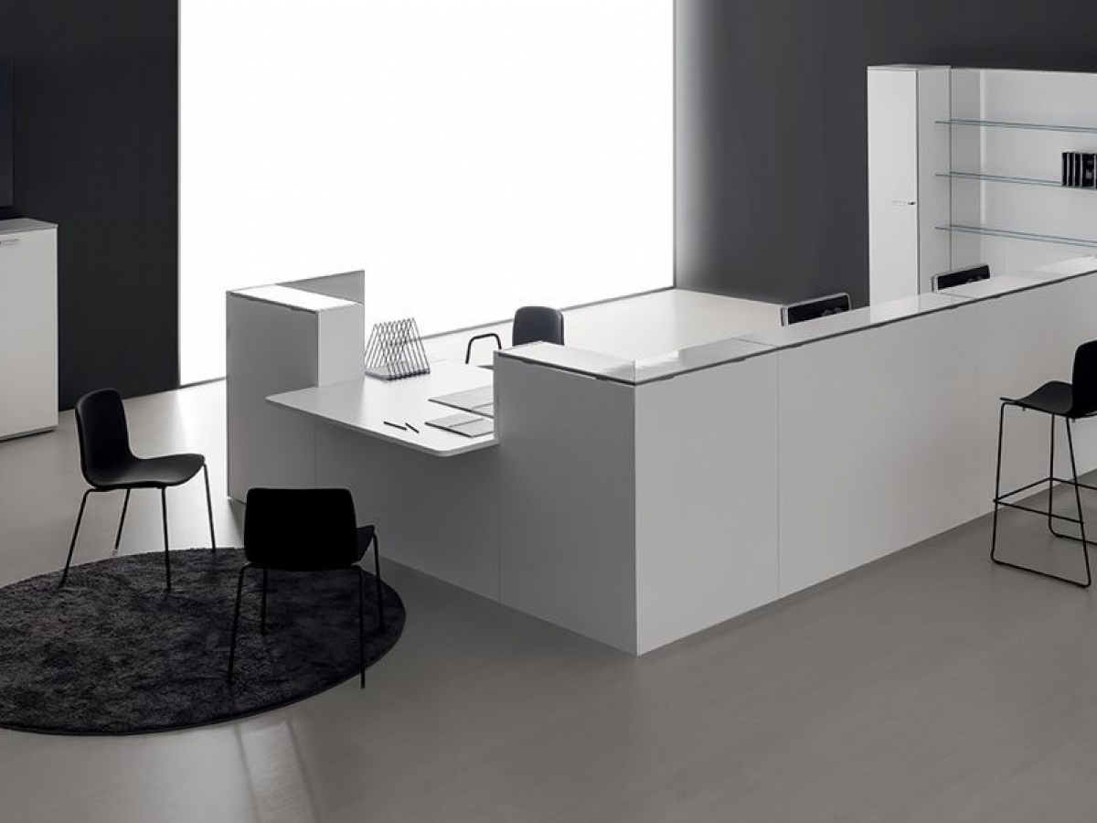 Banque d'accueil éclairée au design moderne et épuré - DV703 QUBO - Conception modulaire avec éclairage LED intégré_9