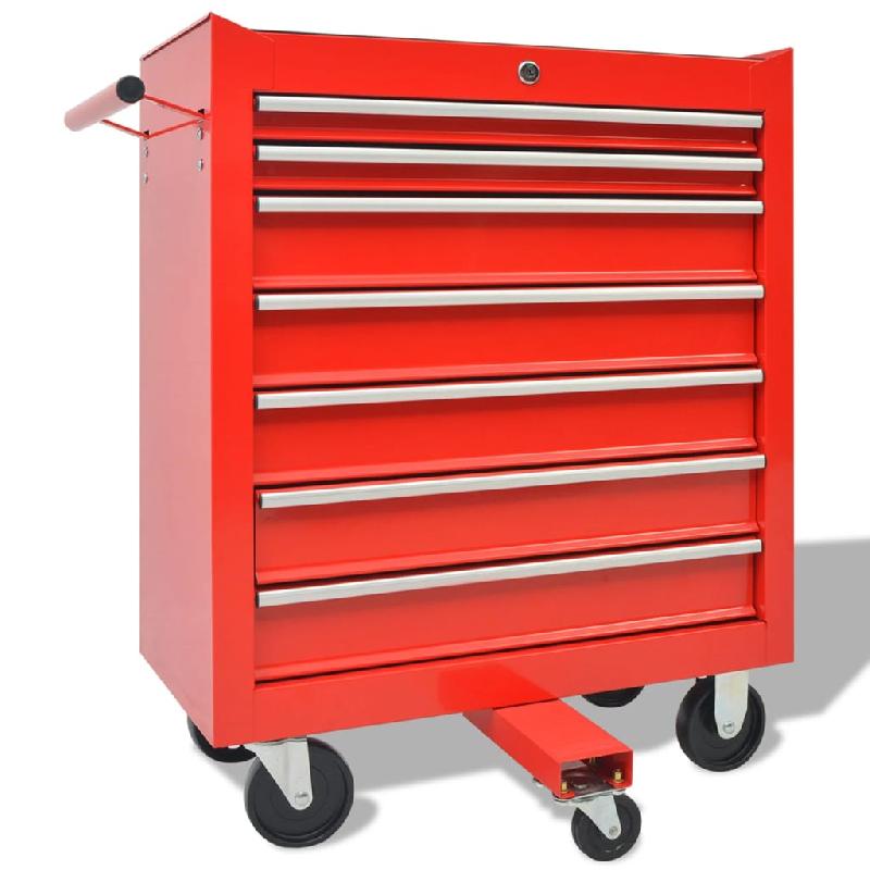 Vidaxl chariot à outils pour atelier avec 1125 outils acier rouge 142248_9
