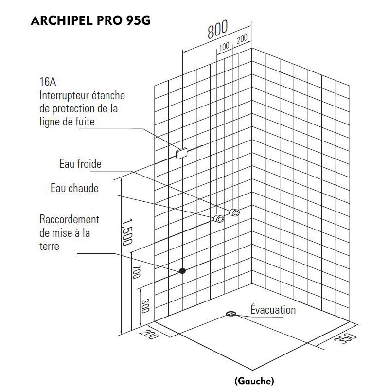 CABINE DOUCHE HAMMAM ARCHIPEL® PRO 95G (95X95CM) - 1 PLACE_9