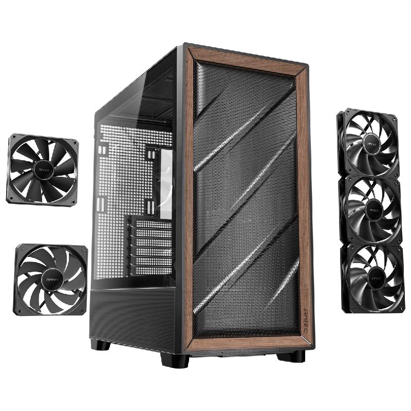 Antec flux boîtier pc midi tower gaming atx, noir_9