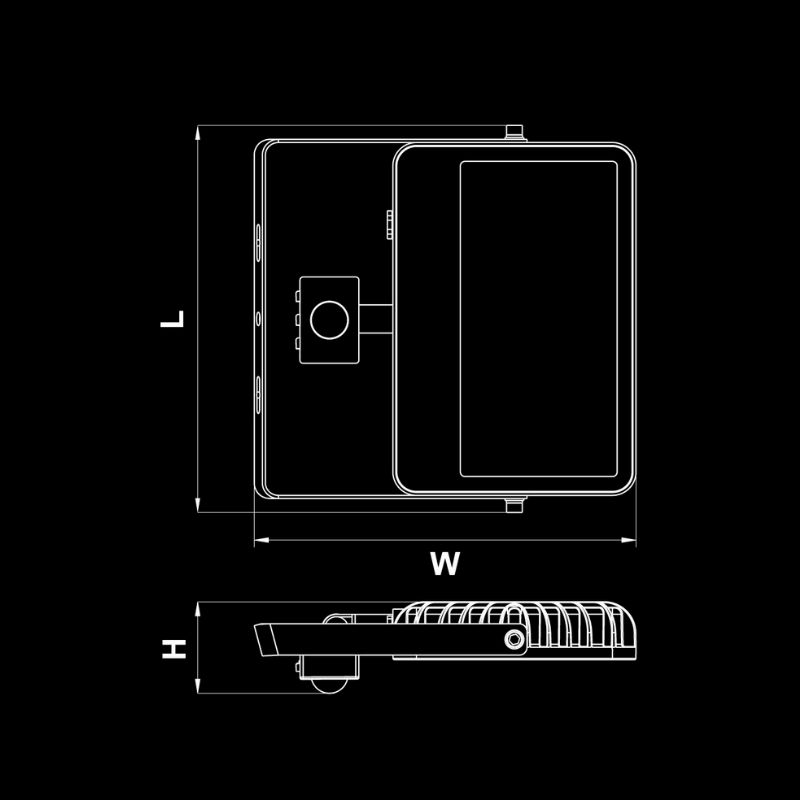Projecteur LED en applique avec détecteur de mouvement - 20W à 30W - DETEC - Étanche IP65 - 140 Lumens/W_9