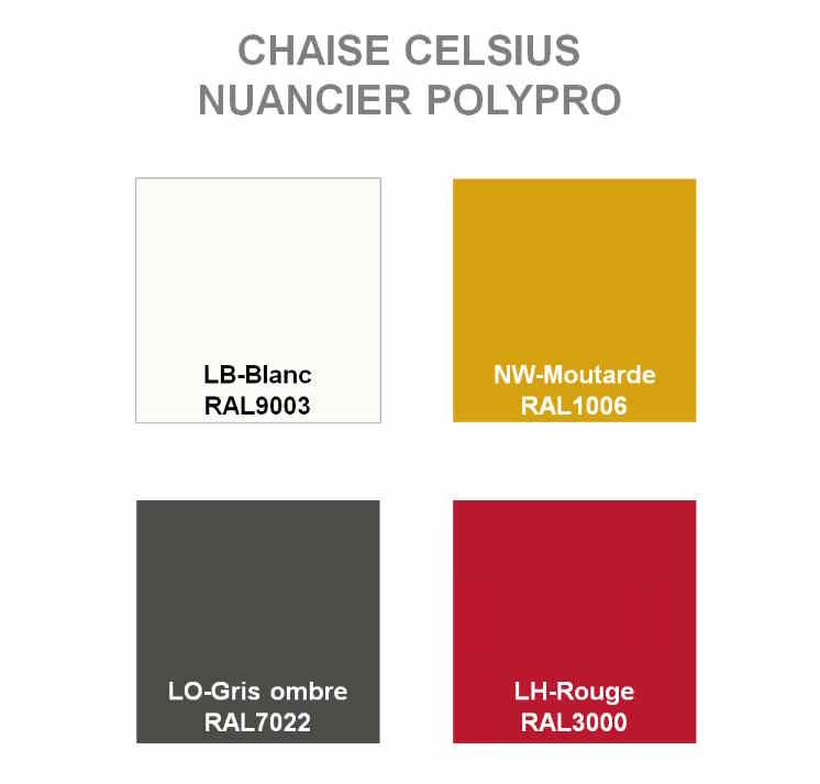 Chaise empilable polypro Celsius - coque en multiplis de hêtre, options de rembourrage et piètement chromé_9