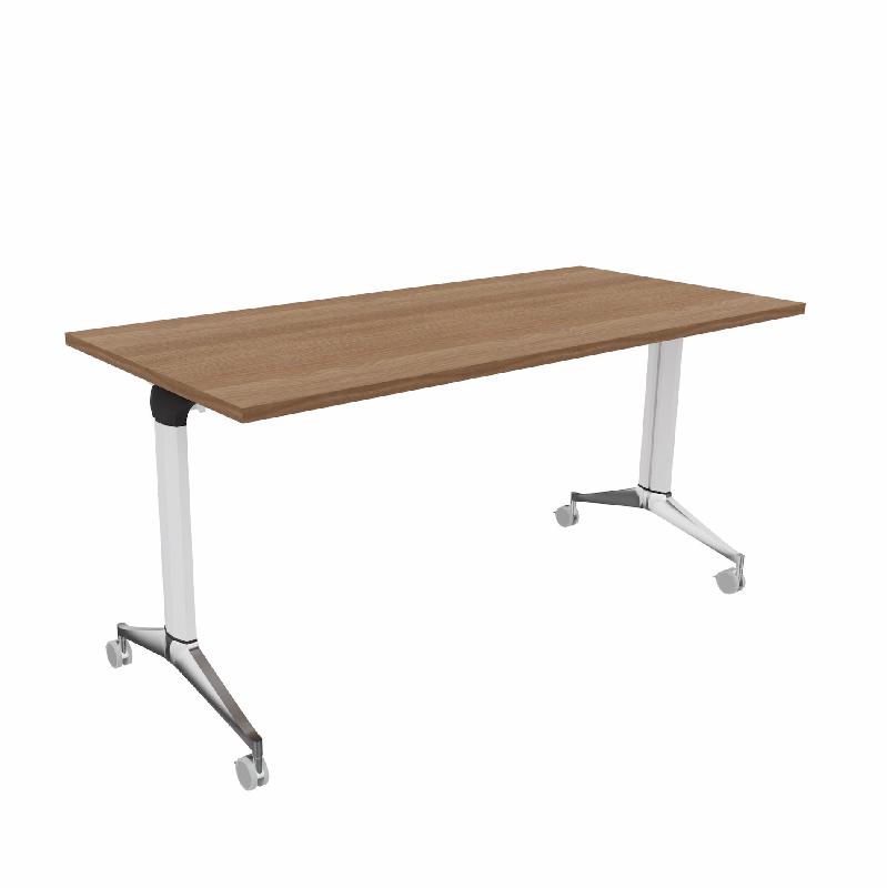 Table à plateau rabattable NET - Mobel Linea - Blanc 9010, 180, Acacia foncé_9