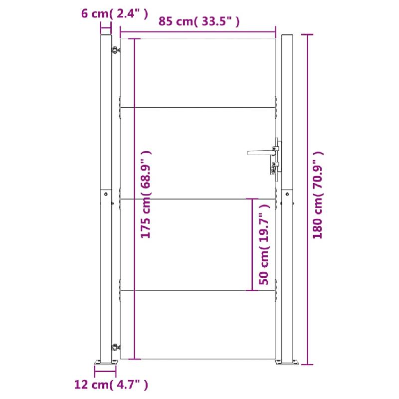 Vidaxl portail de jardin 105x180 cm acier corten 153266_9