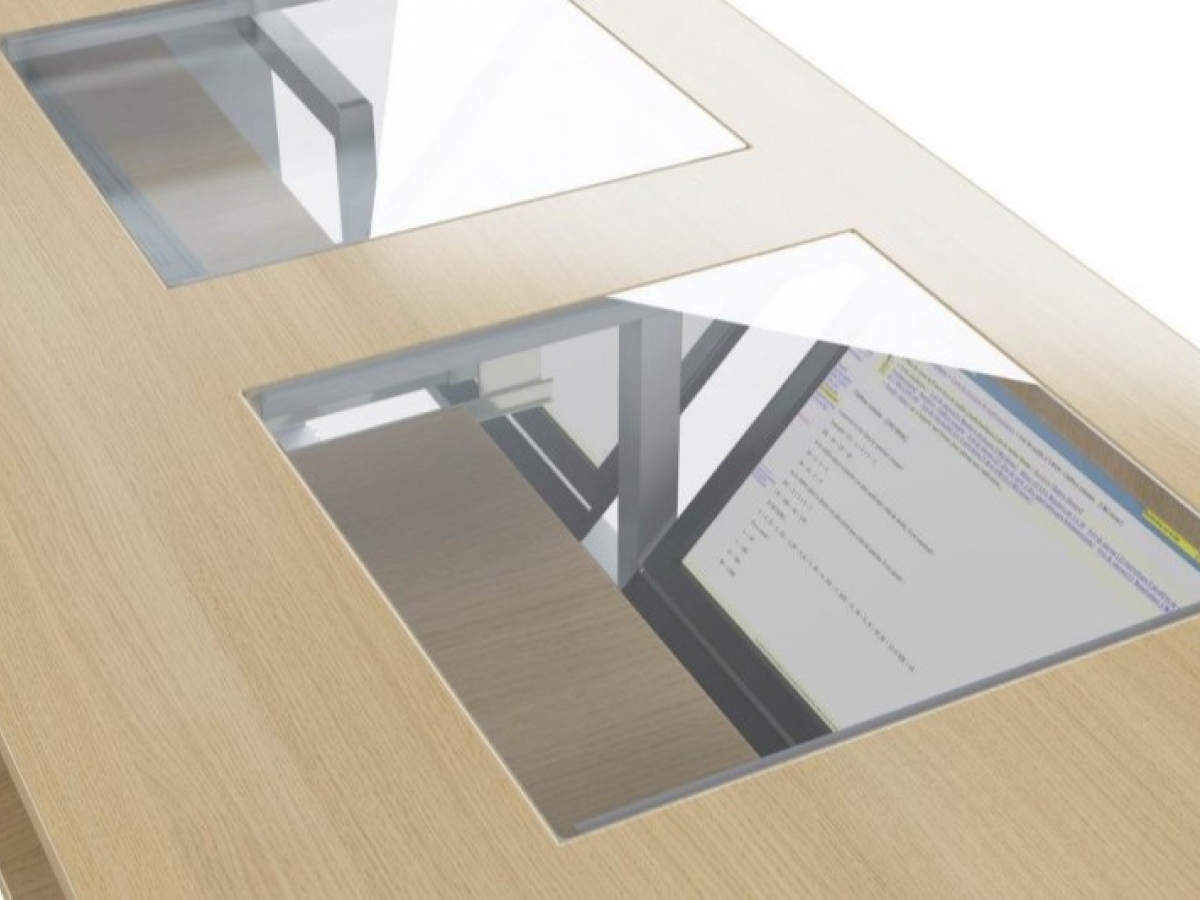 Table informatique DATA avec écran sous vitre - Fabrication française - Pour salles de formation, lycées et magasins_9