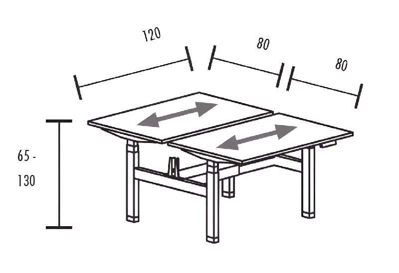 Bench vis-à-vis de 2 postes réglables en hauteur à 2 x 2 moteurs So Baza_9