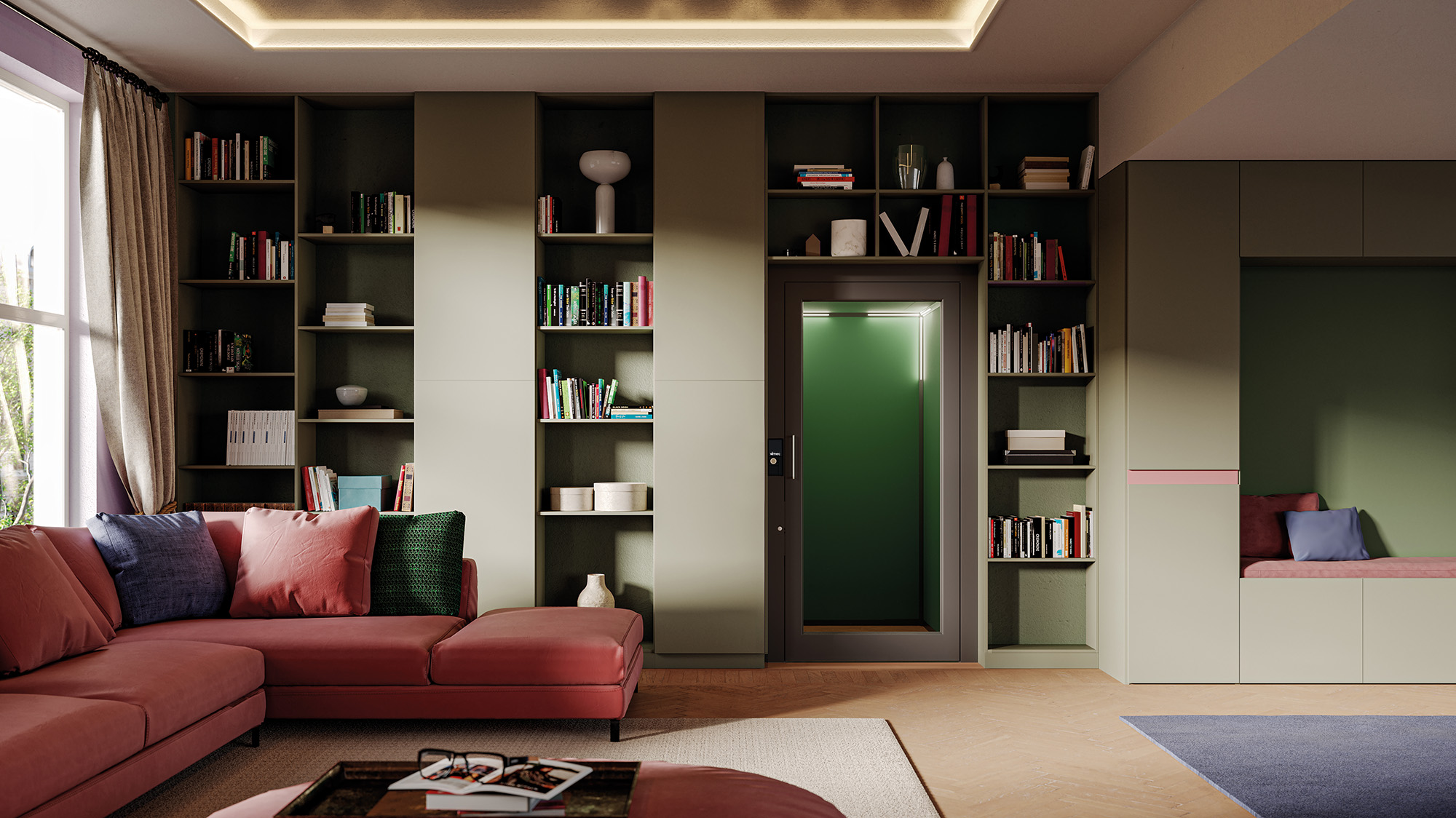 Ascenseur  de maison confortable, silencieux, modulaire, interchangeable et connecté  - AR:IA_9