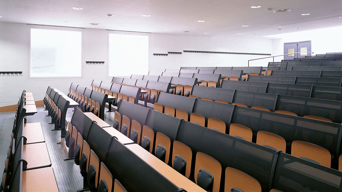 Siège d'amphithéâtre avec table modulable en rangée droite pour les universités, salles de formation - Q3000 - ATOMA_9