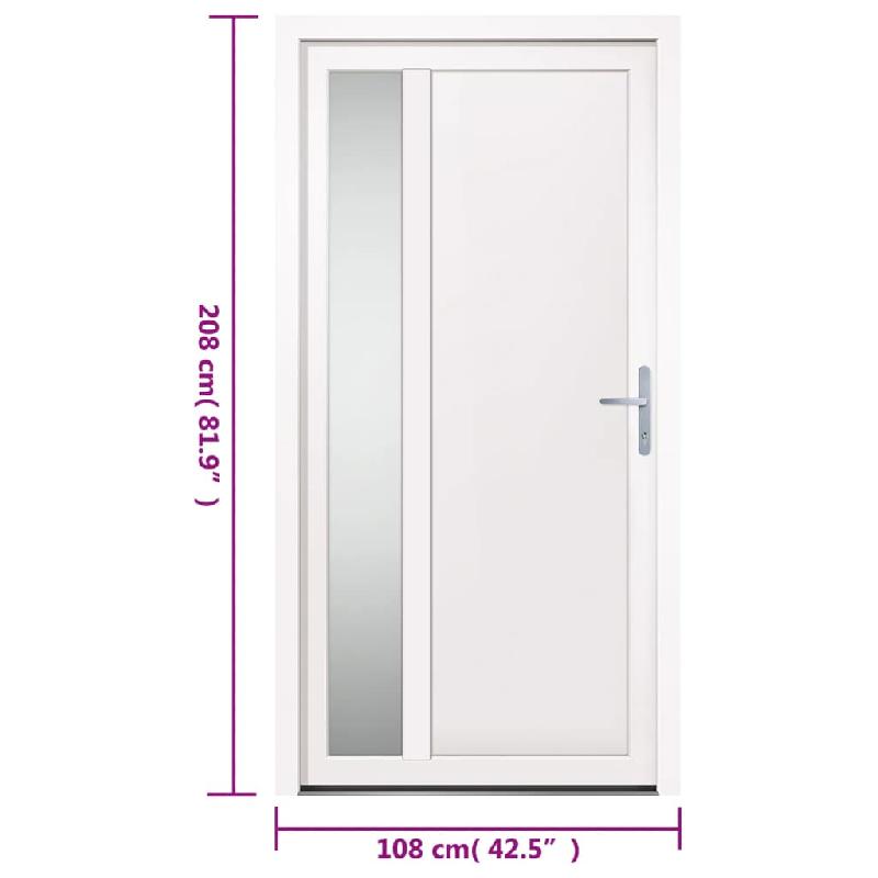 Vidaxl porte d'entrée blanc 108x208 cm pvc 3157099_9