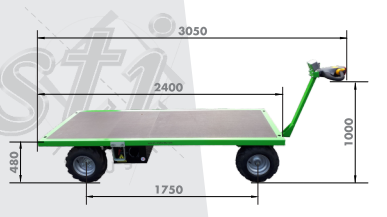 Plateau électrique agricole conçu pour le transport de botte de paille -Capacité de charge 700 kg sur terrain plat -CT2-A-249 - STI constructeur_9