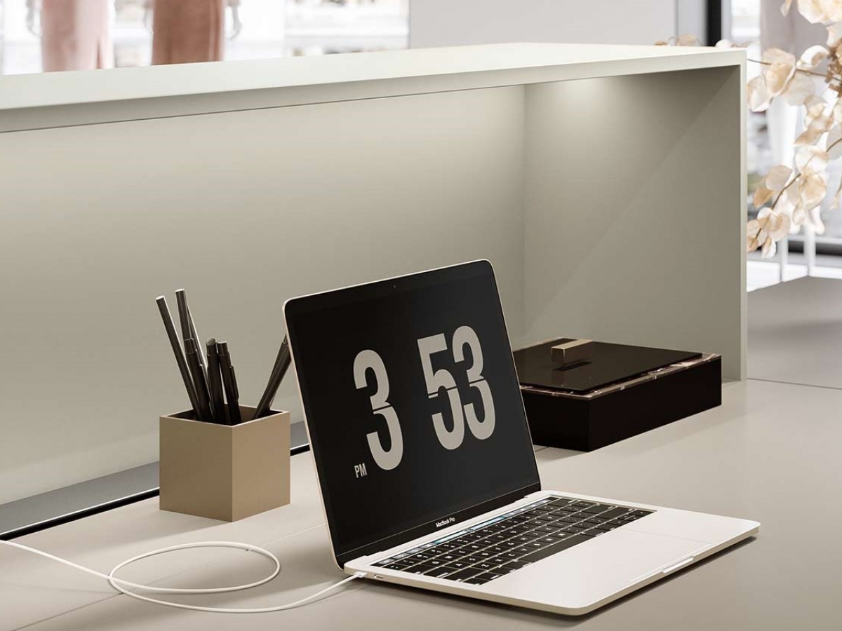 Banque d'accueil rétro-éclairée et design - Z1 - Modularité, options LED et finitions variées_9