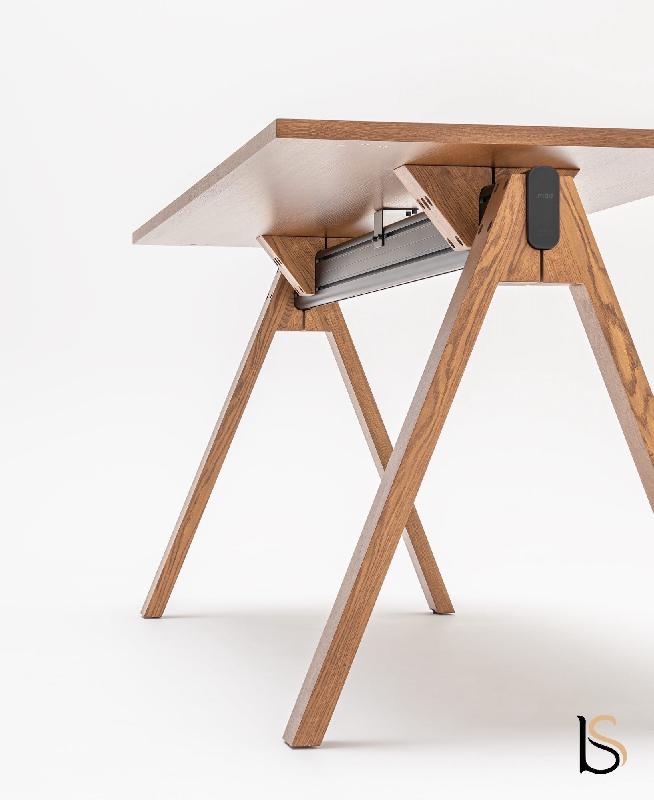 Table haute Viga - MDD - Oui, 200, Placage chêne cuivré_9