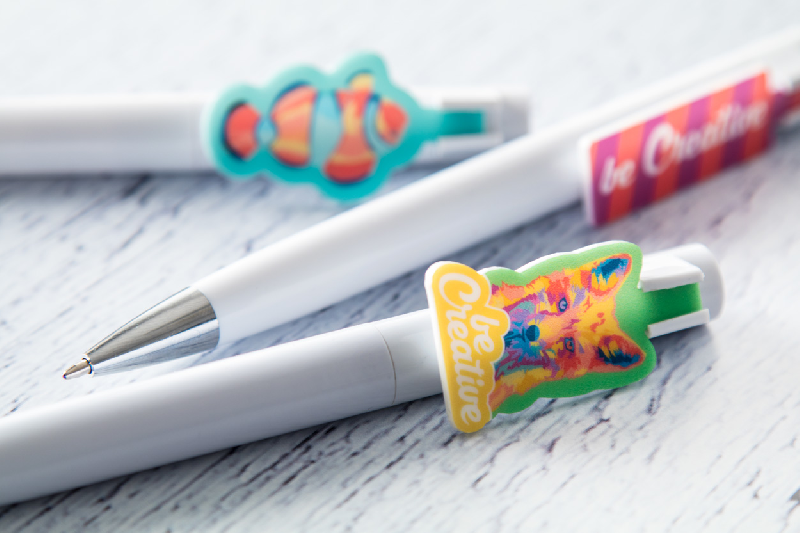 Stylo à bille en plastique - avec clip sur mesure - encre bleue - marquage UV LED inclus_9