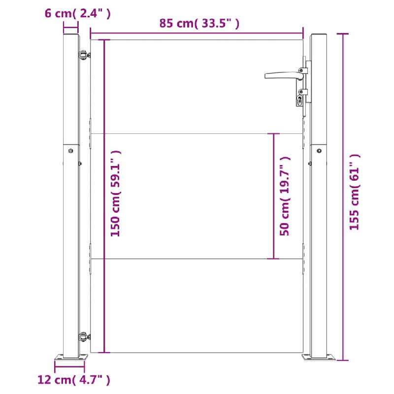 Vidaxl portail de jardin 105x155 cm acier corten 153265_9