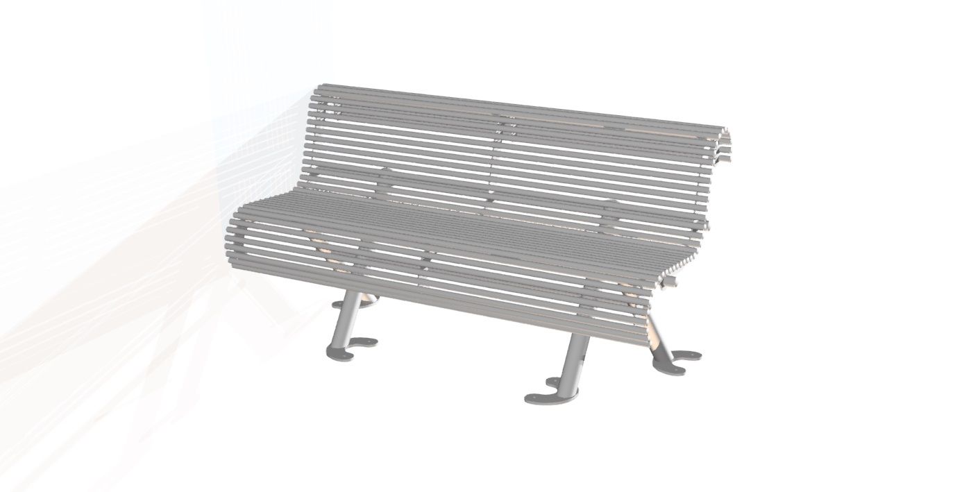 Banc en acier inoxydable à barreaux - Référence MUB33 - Fabriqué en Bretagne - Longueur 150 cm ou sur mesure_9
