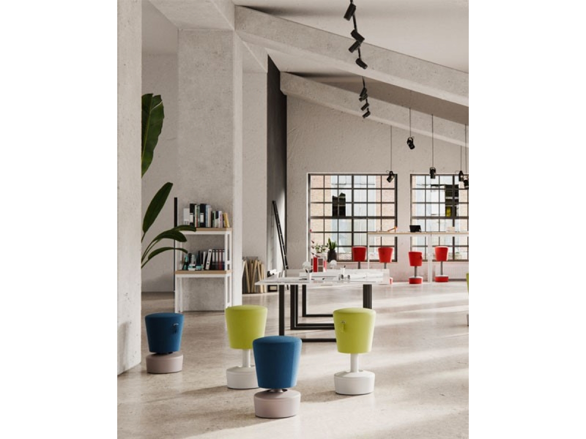 Tabouret haut flexible et contemporain - siège généreusement rembourré - MICKEY_9