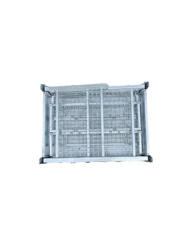 Rack de stockage - Panier grillagé pliable en acier galvanisé - 122 cm x 90 cm - Charge max 1200 kg_9