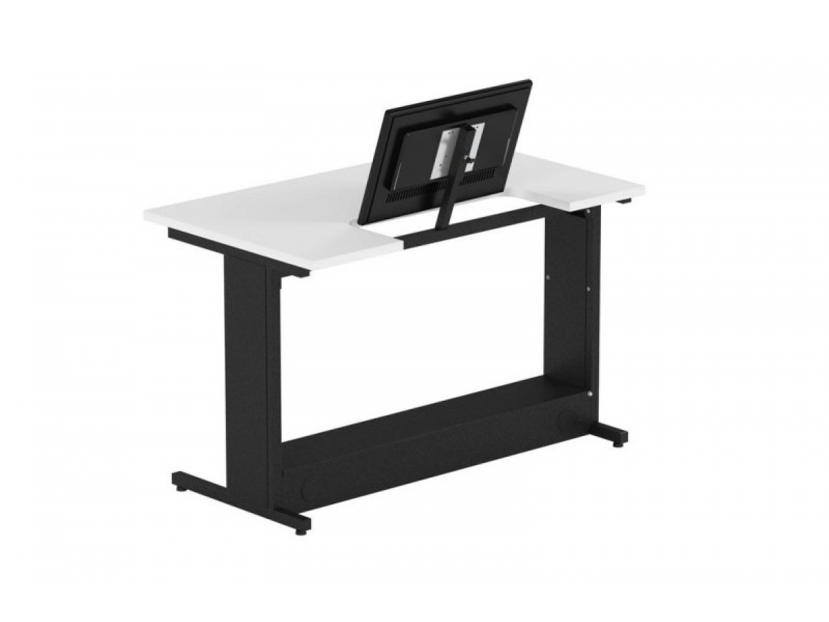 Table informatique ergonomique et sécurisée avec écran semi-encastré - DATA - Fabrication française, piètement réglable et choix de finitions_9