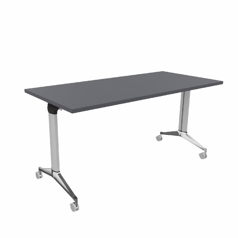 Table à plateau rabattable NET - Mobel Linea - Argent Ral 9006, 120, Anthracite_9