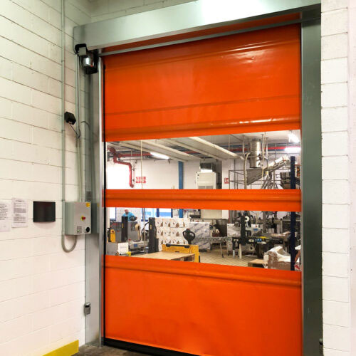 Porte industrielle à enroulement rapide - système d'automatisation essentiel - design minimal - RolliGO_9