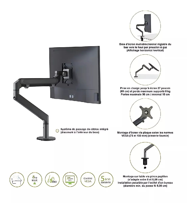 Bras articulé écran noir JAMY_9