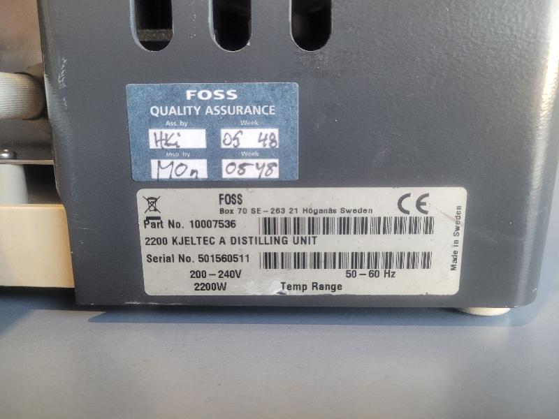 Unité d'analyse / distillation FOSS 2200 Kjeltec_9