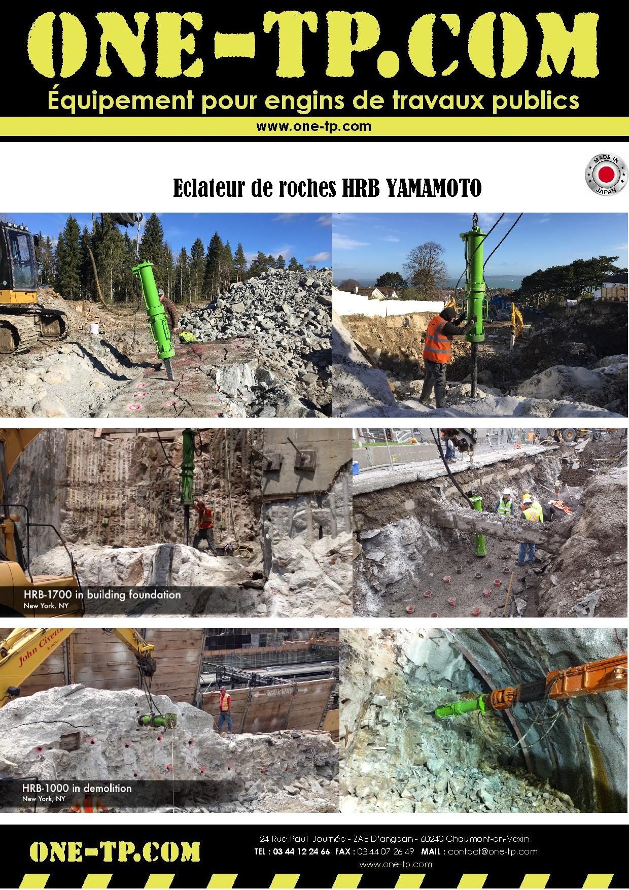 Rock Splitter HRB avec mise en route par technicien Yamamoto