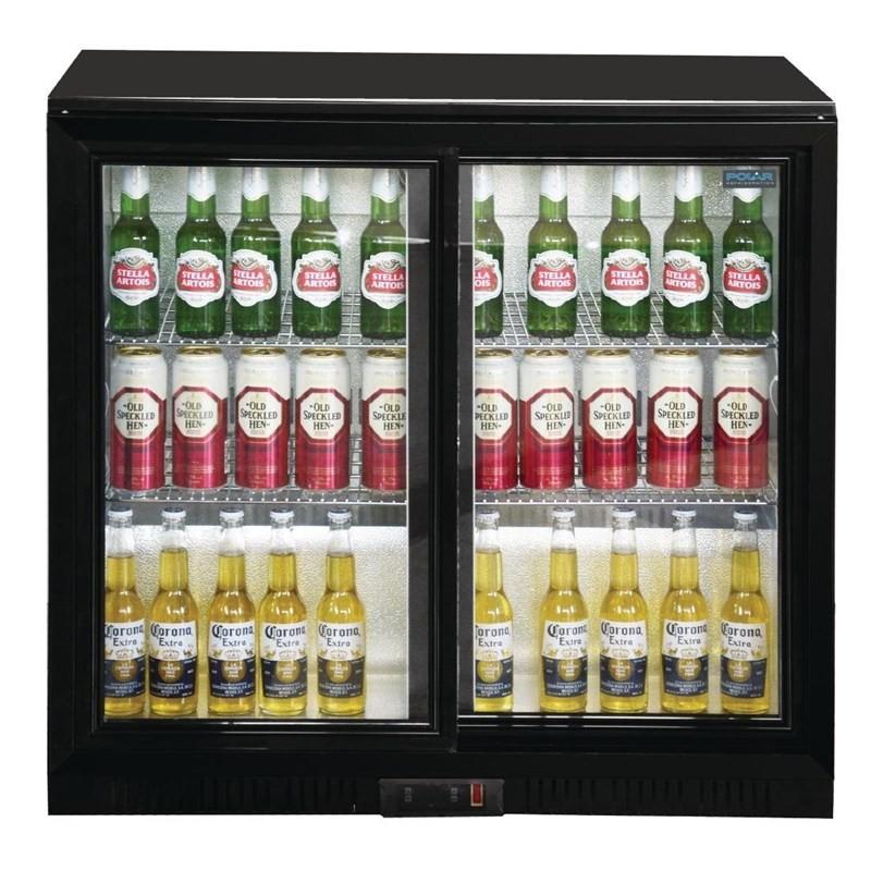 Arrière-bar deux portes coulissantes série G noir 198L GL010 Polar_9