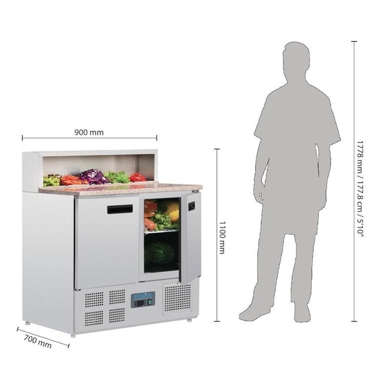 Comptoir de préparation réfrigéré à pizzas 288L Polar Série G G603 Polar_9