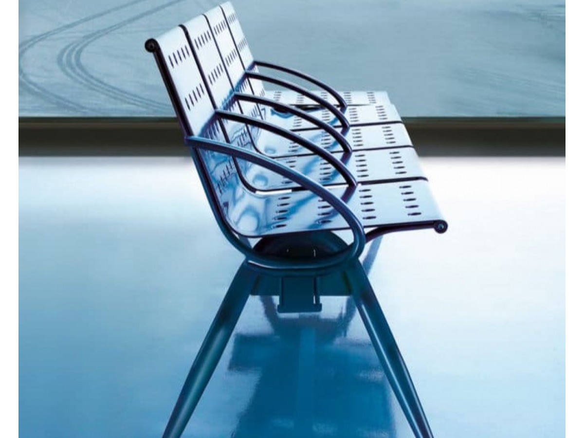 Sièges sur poutre en métal perforé - ULISSE - Design élégant et ergonomique pour espaces collectifs_9