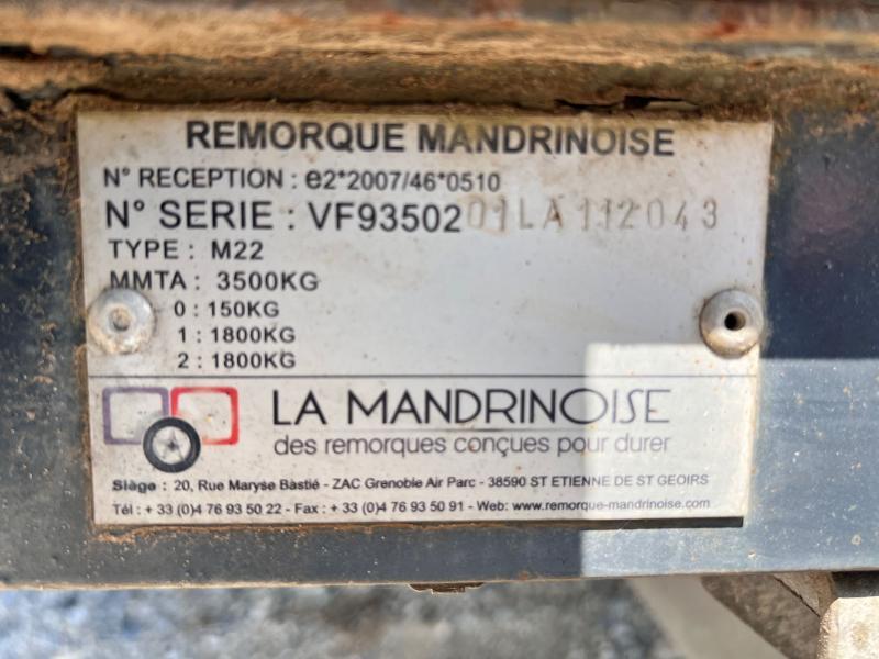 MANDRINOISE remorque porte engins 2 essieux 3t5 2020_9
