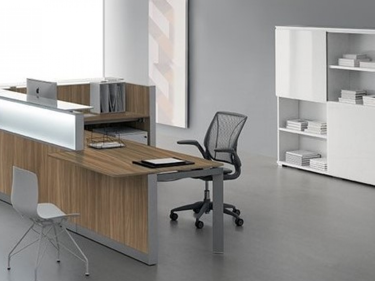 Banque d'accueil d'angle rétro-éclairée LED - DV702 - Conception modulaire avec finitions modernes_9