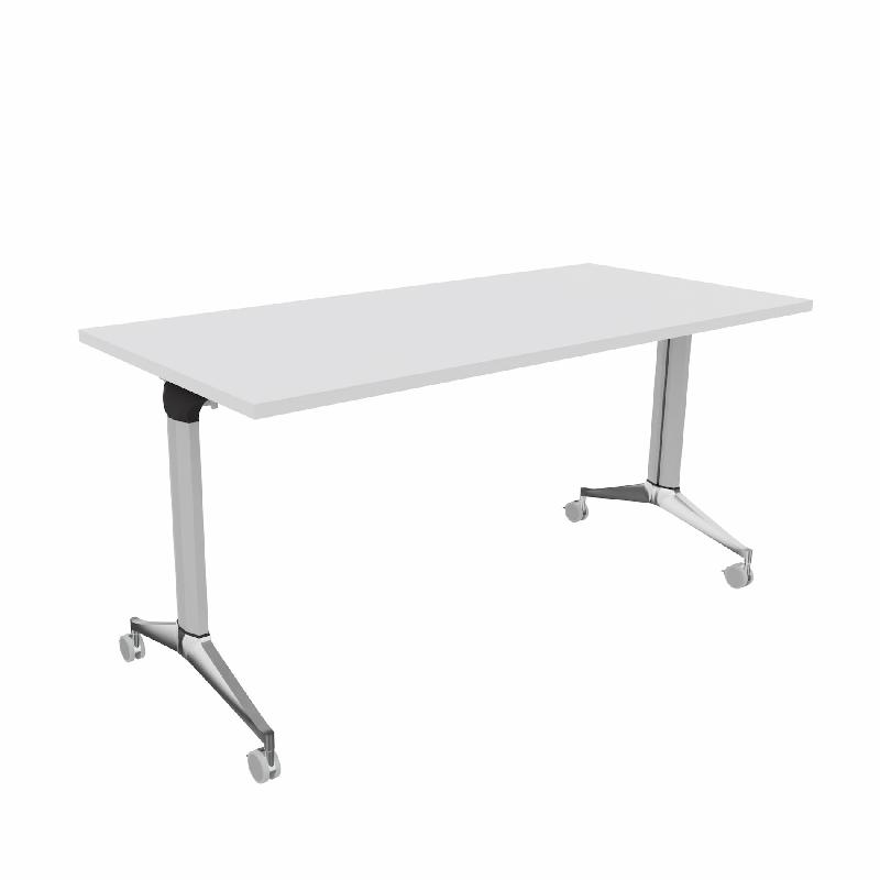 Table à plateau rabattable NET - Mobel Linea - Argent Ral 9006, 150, Blanc_9