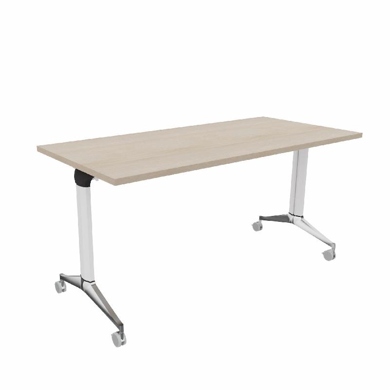 Table à plateau rabattable NET - Mobel Linea - Blanc 9010, 120, Acacia clair_9